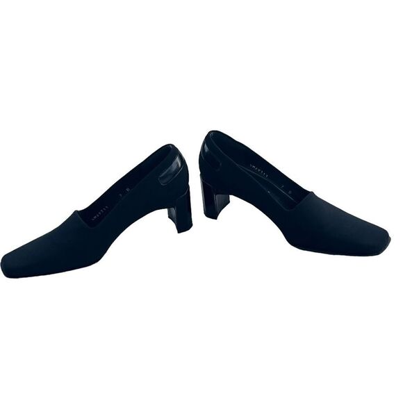 New Stuart Weitzman Square Toe Crepe 2.5" Rectangular Heel Made in Spain Size 7B - Picture 5 of 15